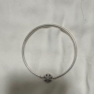 Pandora Silver Charm Bracelet with Snowflake Closure